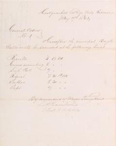 General Order for Bugle Calls May 1863